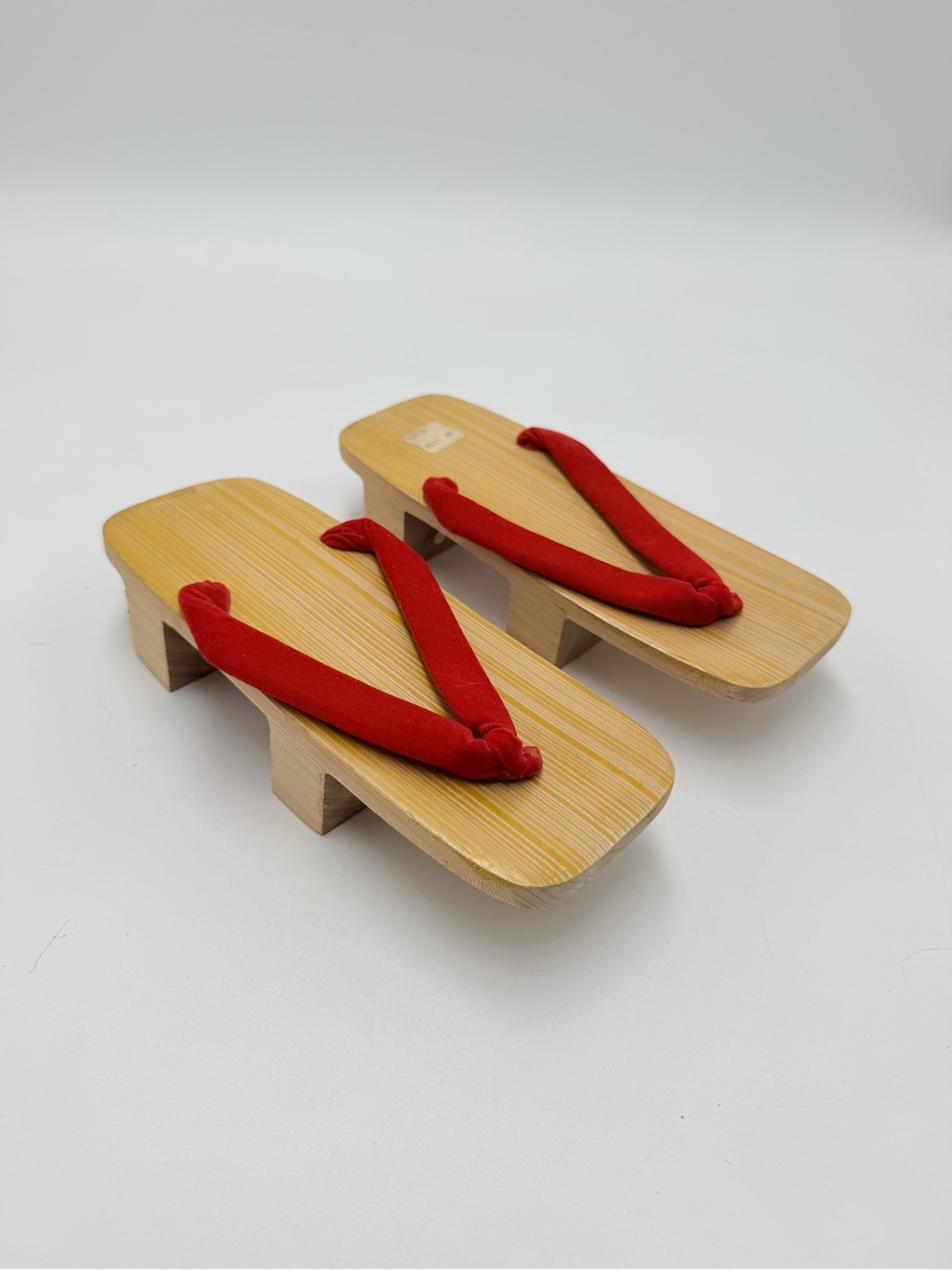 Vintage Japanese Wooden Geta Sandals Red Hanao Kimono Yukata Traditional Japan